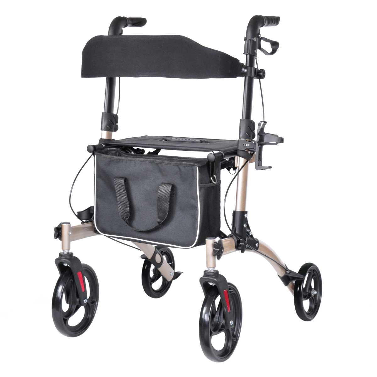  Elderly Folding Aluminum Walker rollator With Seat Folding rollator Walker rehabilitation Equipment for Patient Adult